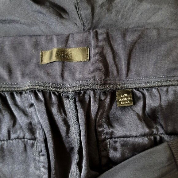 ATM Anthony Thomas Mellilo Silk Joggers Pants L Blue FLAW - Picture 6 of 9